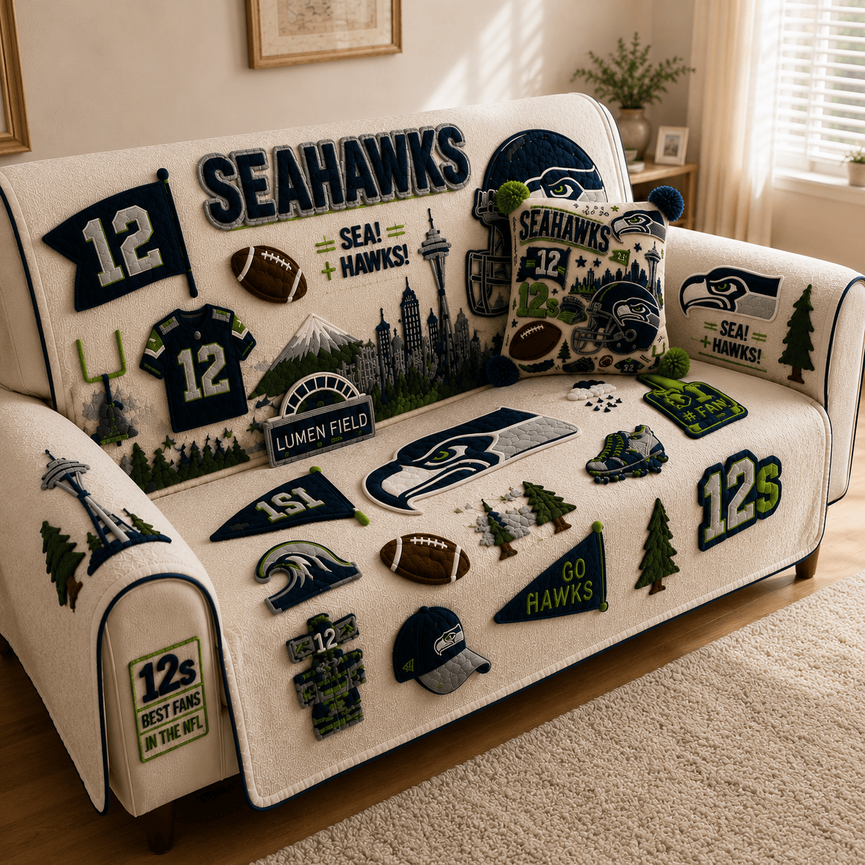 STSH Tufted Sofa Cover & Pillow Set DNBN